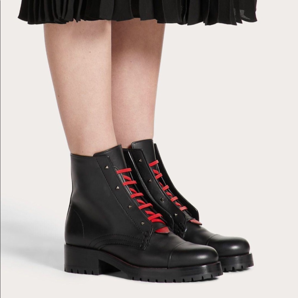 Valentino Garavani 2040 Rouge Bond Combat Boots